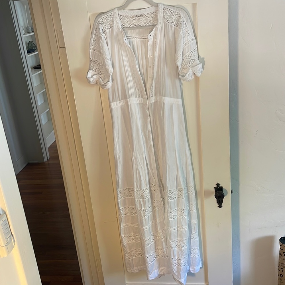 White lace loveshackfancy maxi dress